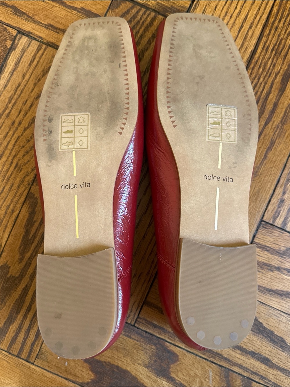 Dolce Vita Red Square-Toe Ballet Flats with Bow Accent - Picture 3 of 5